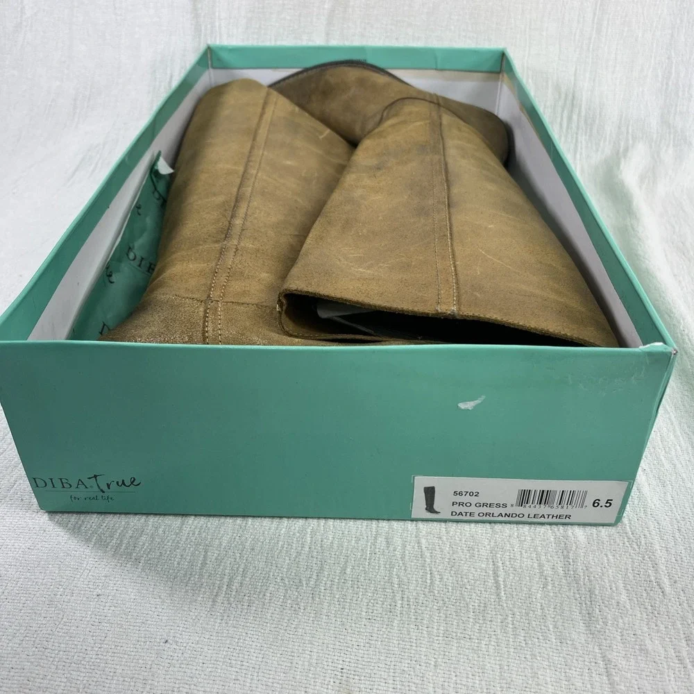 Diba True Womens Brown Suede Slip On Knee High Boots 6.5 Western Country Distres